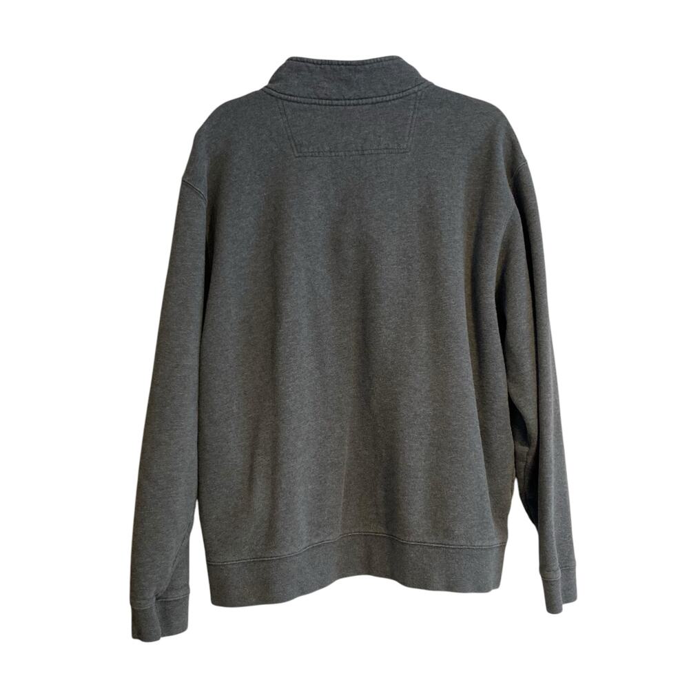 L.L. Bean Heather Gray Quarter Zip Pullover Sweatshirt Men's Large - Picture 3 of 16